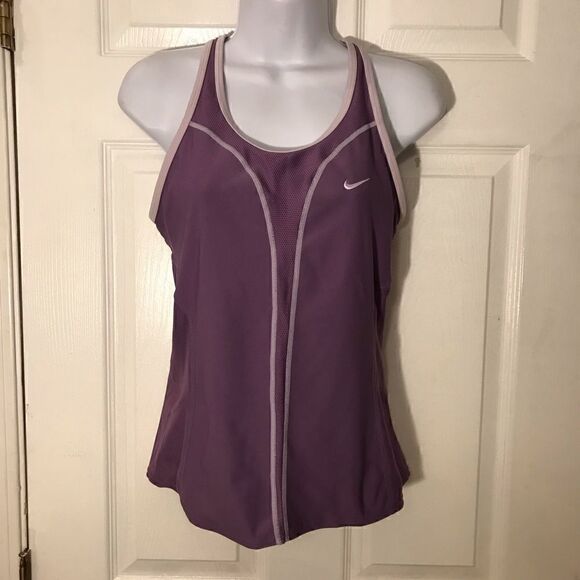 🌈Nike M Running/ Work Out Top With Bra! - Picture 1 of 7
